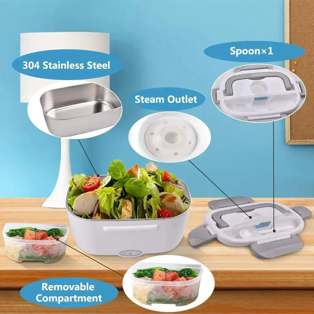 2-in-1 Electric Heating Lunch Box – Portable Food Warmer with Dual Function for Heating and Storing Meals on the Go