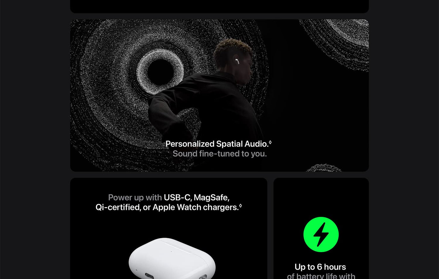 Apple AirPods Pro 2 – Wireless Bluetooth Earbuds with Active Noise Cancellation, Transparency Mode, Spatial Audio & USB-C MagSafe Charging Case