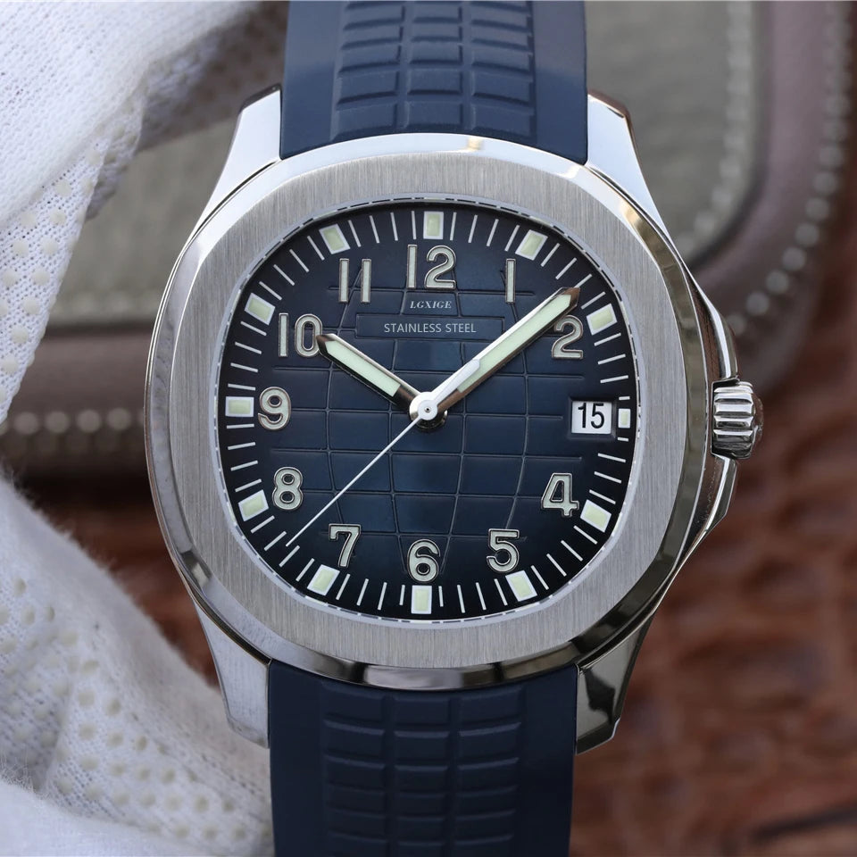 2021 New Arrivals Mens Watches Top Brand Luxury Fashion Wristwatch Stainless Stee Case Rubber Strap Watch 50m Waterproof Clock