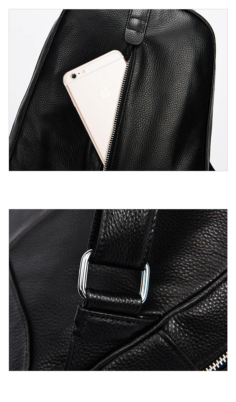 Zency Travel Backpacks Women 100% Genuine Leather Preppy Schoolbag For Girls Fashion Knapsack Large Capacity More Pockets