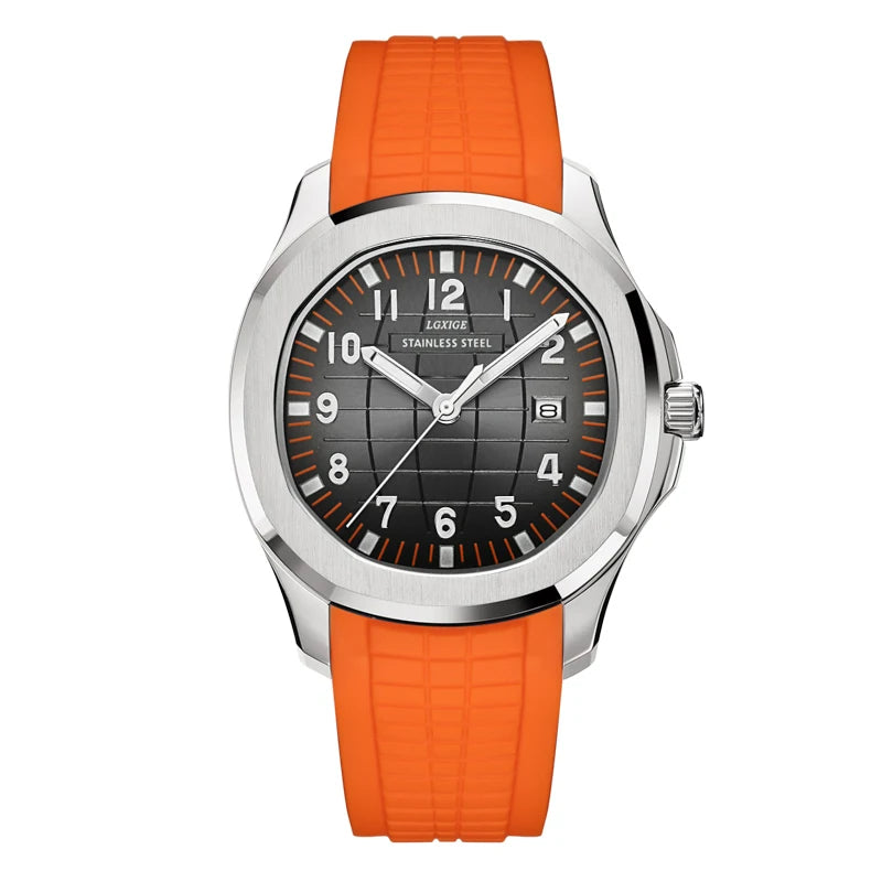 2021 New Arrivals Mens Watches Top Brand Luxury Fashion Wristwatch Stainless Stee Case Rubber Strap Watch 50m Waterproof Clock