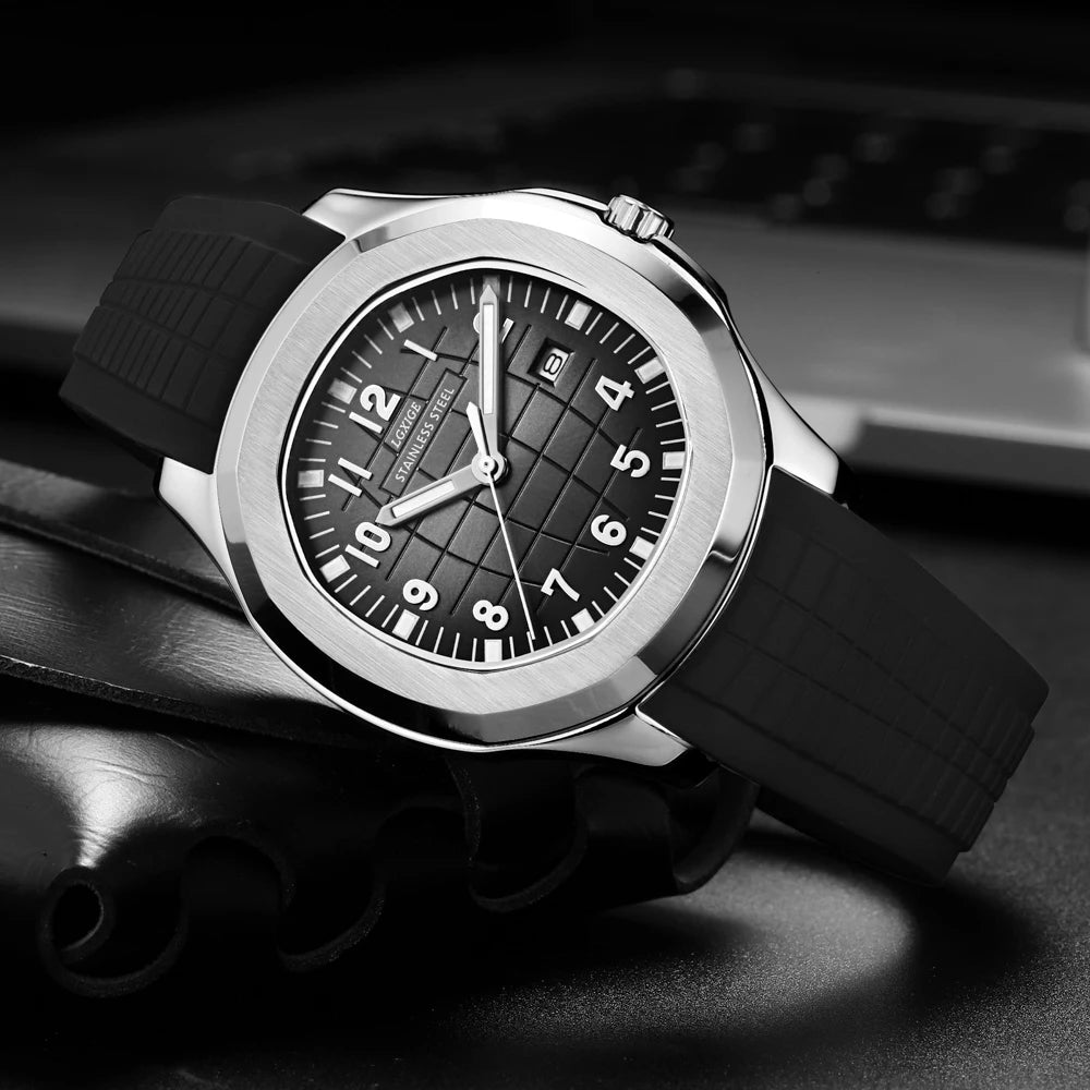 2021 New Arrivals Mens Watches Top Brand Luxury Fashion Wristwatch Stainless Stee Case Rubber Strap Watch 50m Waterproof Clock
