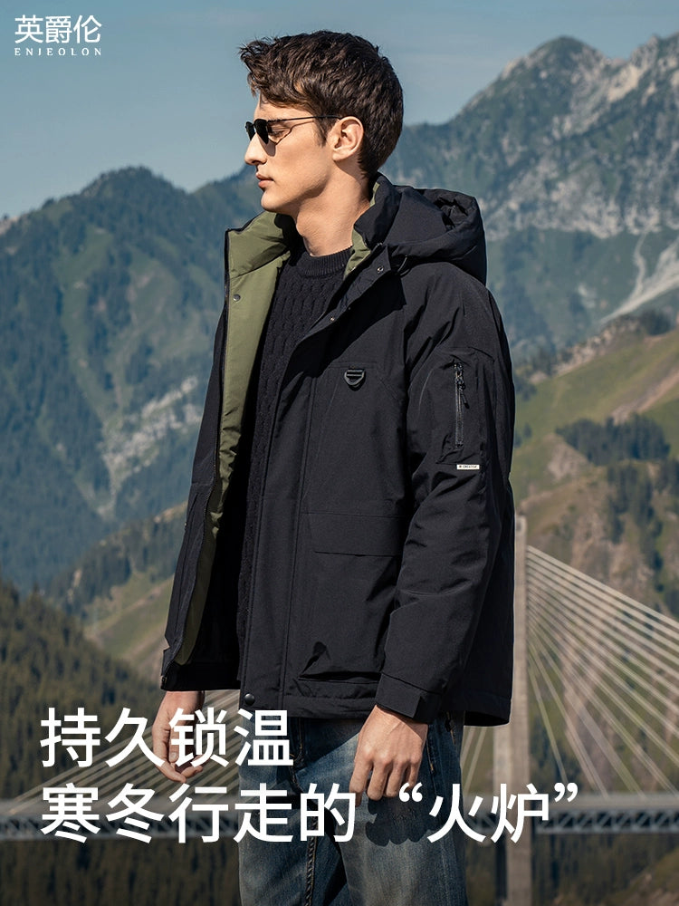 Injall Hooded Down Jacket – Cold-Proof Heattech Outdoor Jacket for Ultimate Warmth and Comfort in Harsh Weather