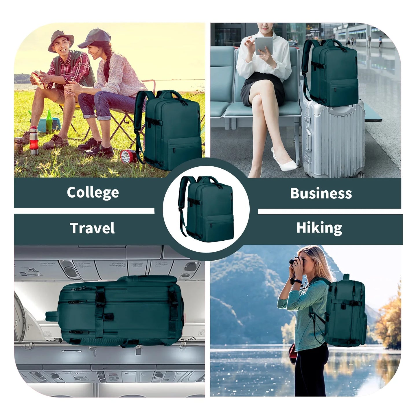 Travel Backpack For Men Women Carry On Traveling Bag with TSA Large Computer Pocket USB Port&Shoe Pouch Outdoor Hiking Climbing