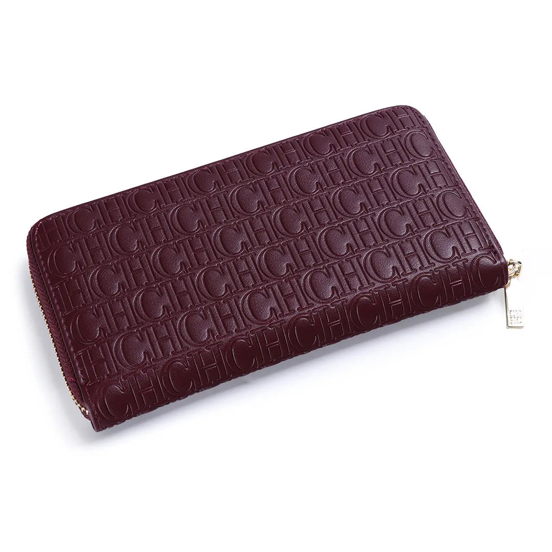 CH Women's Solid Colour Long Wallet Niche Design Fashion Simple Large Capacity Bag Luxury Temperament Vintage Classic Wallet