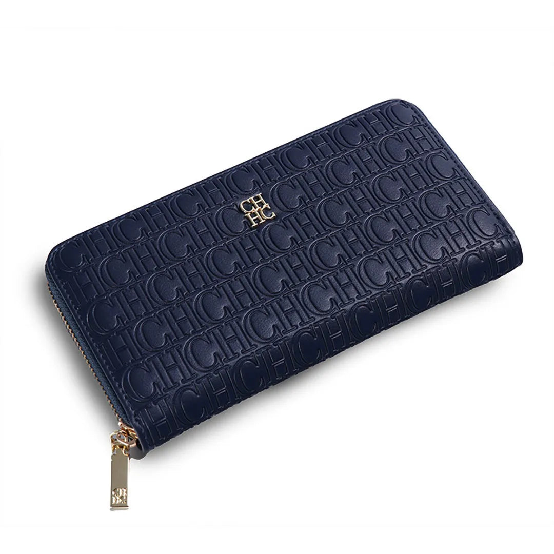CH Women's Solid Colour Long Wallet Niche Design Fashion Simple Large Capacity Bag Luxury Temperament Vintage Classic Wallet