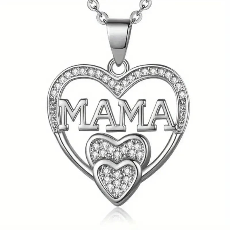 Elegant and Minimalist Women's Love Necklace MOM Pendant as A Mother's Day Gift