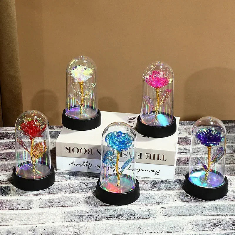New LED Simulation Rose Flower Light Beautiful Realistic Looking Night Light  Eternal Flower Party Supplies For Valentine's Day