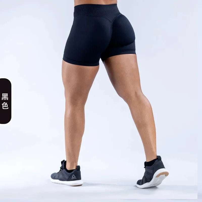 Dynamic Shorts With Logo 4.5' Seamless Scrunch Bum Yoga Short Ribbed High Waist Band Gym Short High Stretch Workout Biker Shorts