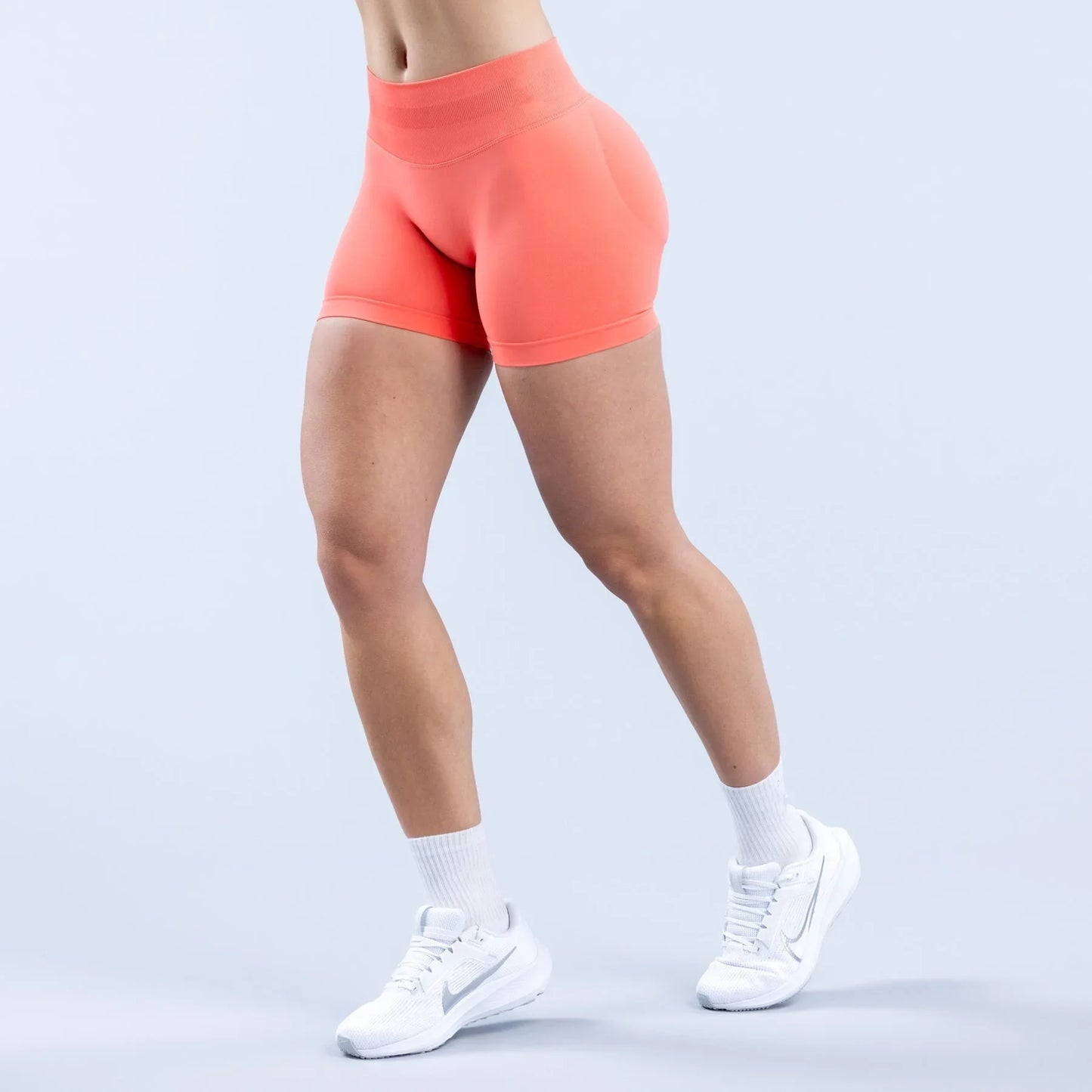 Dynamic Shorts With Logo 4.5' Seamless Scrunch Bum Yoga Short Ribbed High Waist Band Gym Short High Stretch Workout Biker Shorts
