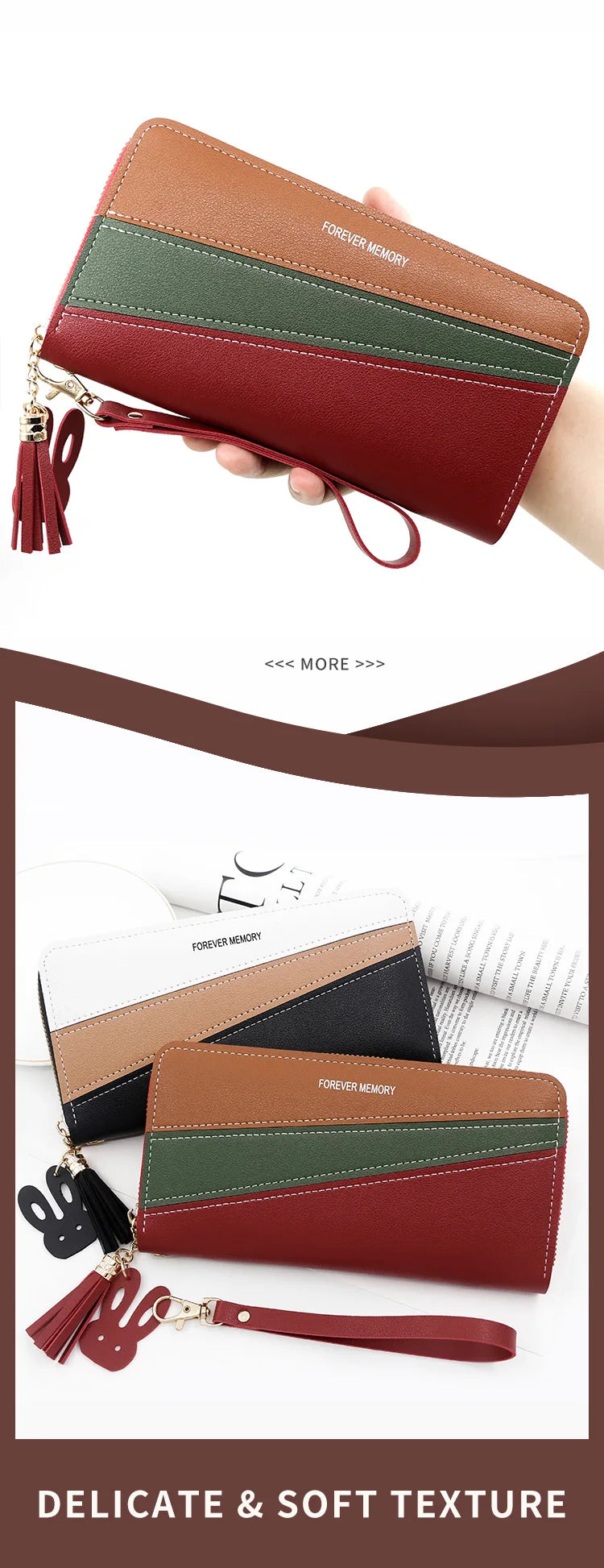 New Long Women Wallets Cute Fashion Multifunctional Clutch Female Wallet Card Holder Luxury PU Leather Women's Purses