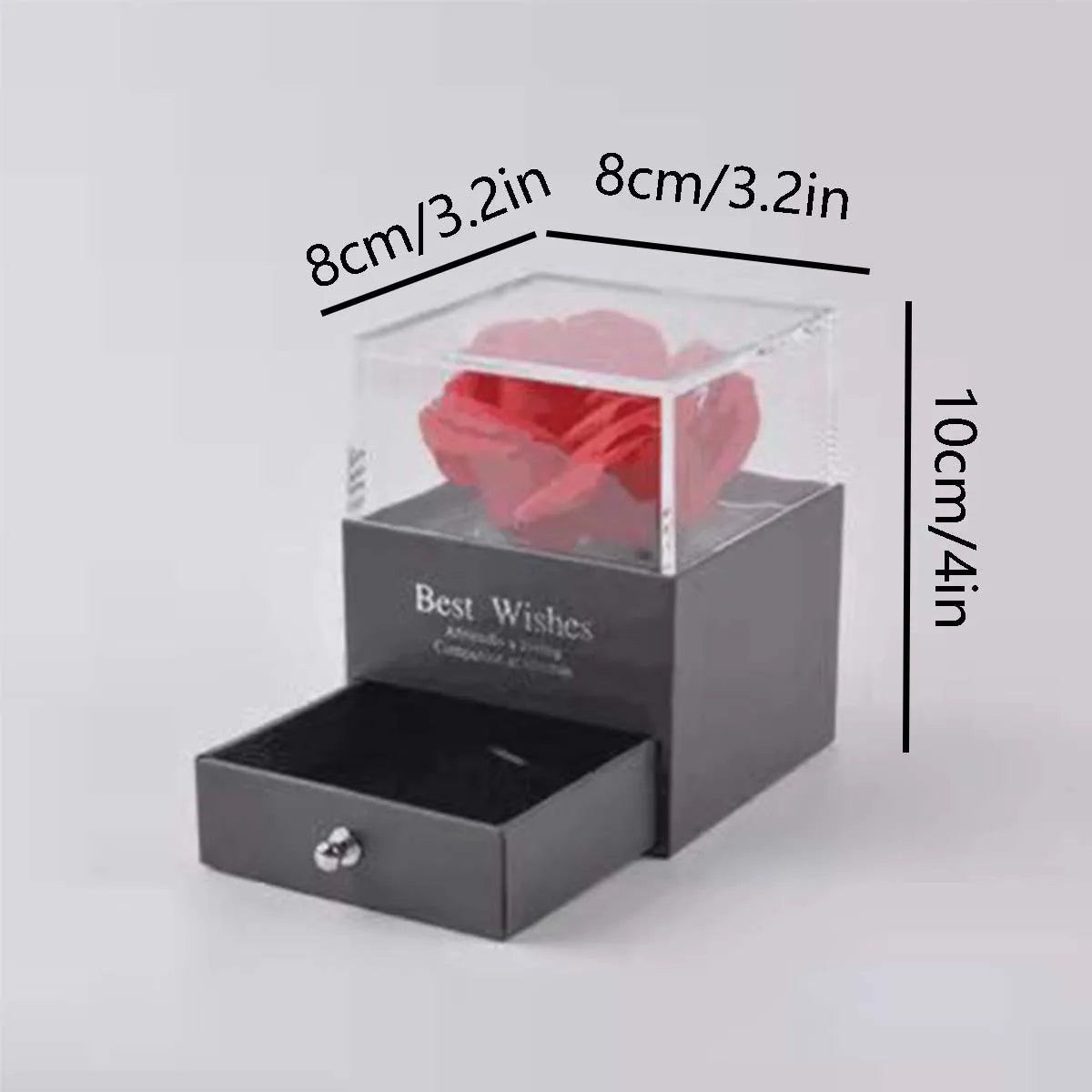 Eternal Love Hollow Zircon Necklace & Artificial Flower Set – Perfect Mother’s Day Gift in Luxury Jewelry Box