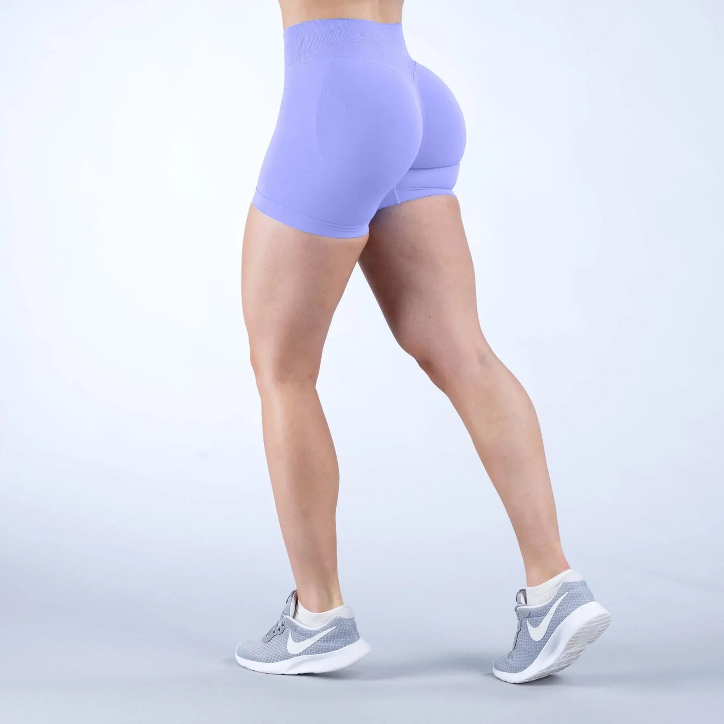 Dynamic Shorts With Logo 4.5' Seamless Scrunch Bum Yoga Short Ribbed High Waist Band Gym Short High Stretch Workout Biker Shorts