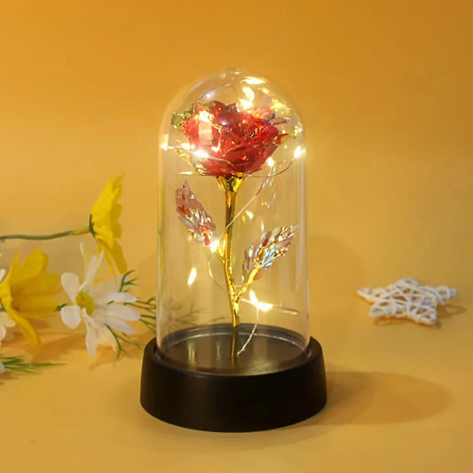 New LED Simulation Rose Flower Light Beautiful Realistic Looking Night Light  Eternal Flower Party Supplies For Valentine's Day