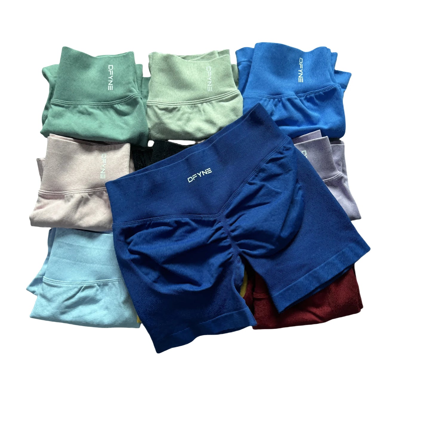 Dynamic Shorts With Logo 4.5' Seamless Scrunch Bum Yoga Short Ribbed High Waist Band Gym Short High Stretch Workout Biker Shorts