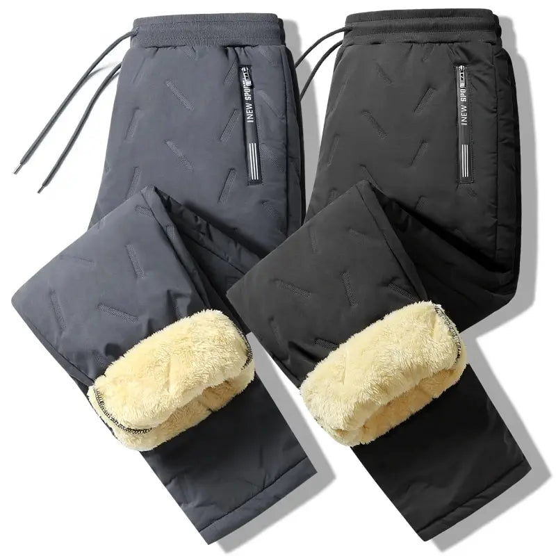 Winter Sweatpants for Men – Plush Thick Fleece Sweatpants with Lambswool Lining, Thermal, Windproof, and Warm Cotton Casual Trousers (Model 8828)