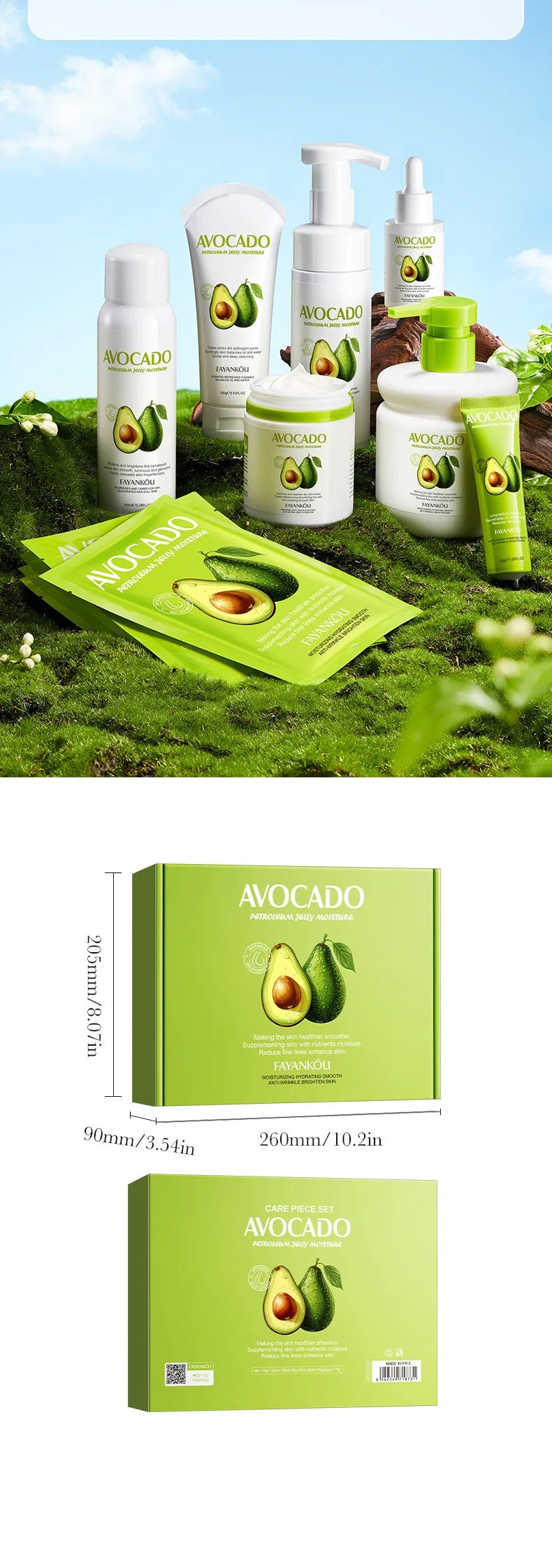Avocado Skin Care Set Replenish your skin with nutrients Nourish your skin to reduce fine lines Hydrate and moisturize your skin