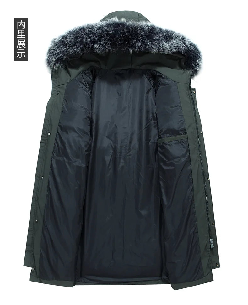 New Winter Men Hooded Fur Collar Puffer Jackets Long Duck Down Coats Quality Male Outdoor Casual Thicker Warm Parkas Size 3XL