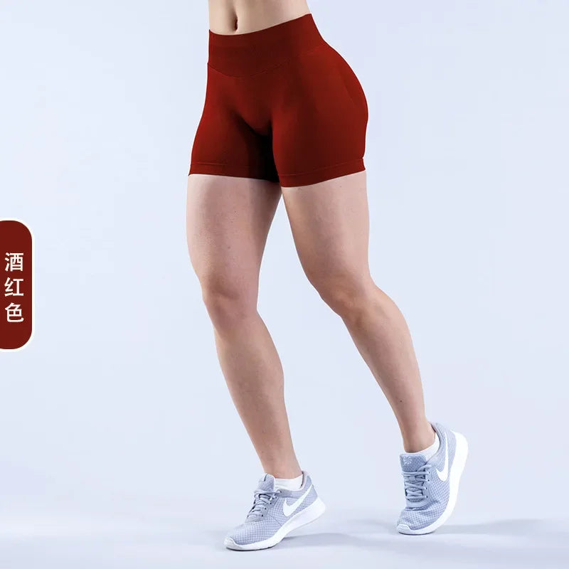 Dynamic Shorts With Logo 4.5' Seamless Scrunch Bum Yoga Short Ribbed High Waist Band Gym Short High Stretch Workout Biker Shorts