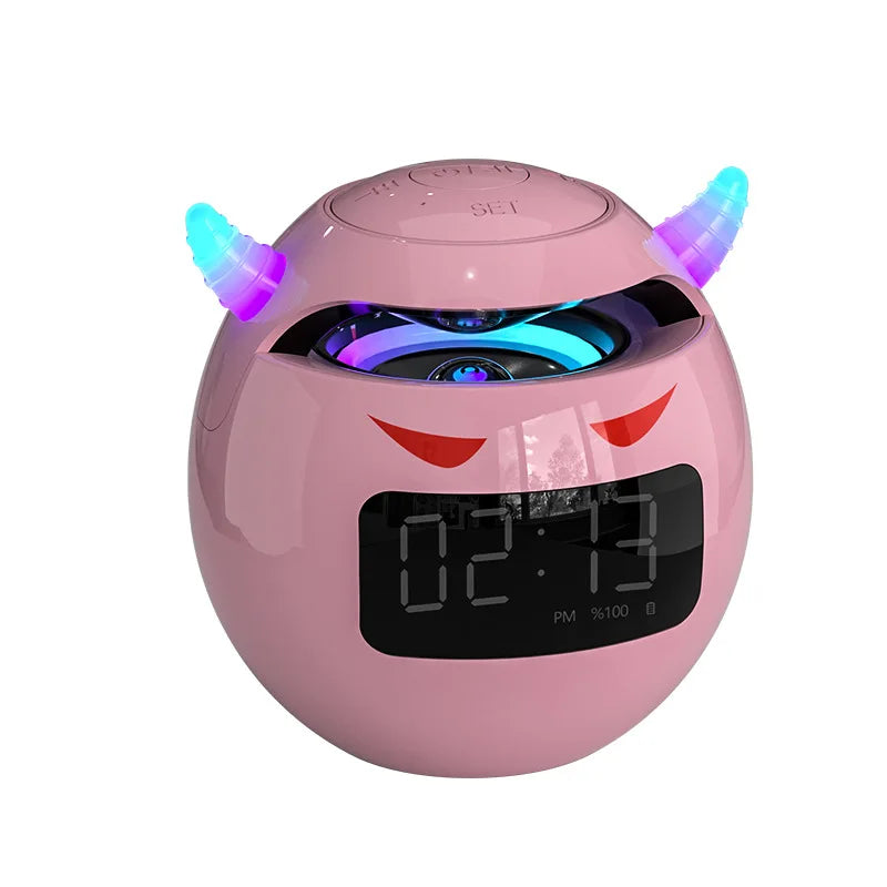 Little Devil Bluetooth Speaker Hifi Smart Voice Speaker Alarm Clock Stereo Mini Subwoofer Outdoor Pluggable Sd Card caixa de som