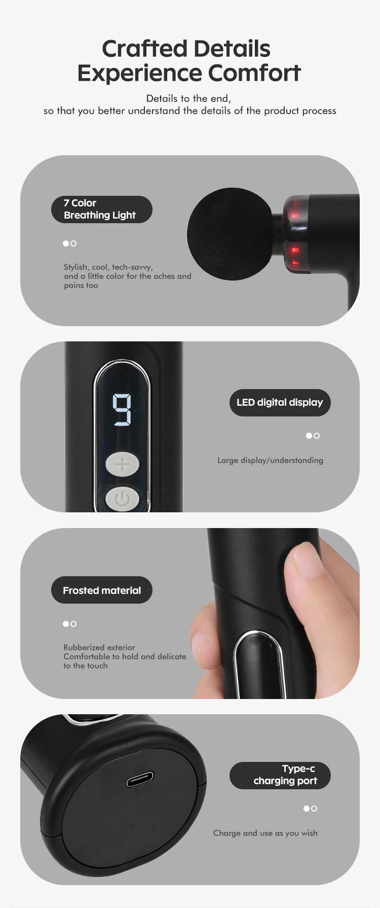Mini Muscle Massage Gun Protable Body Massager Deep Handheld Percussion Massager For Body Back And Neck Leg
