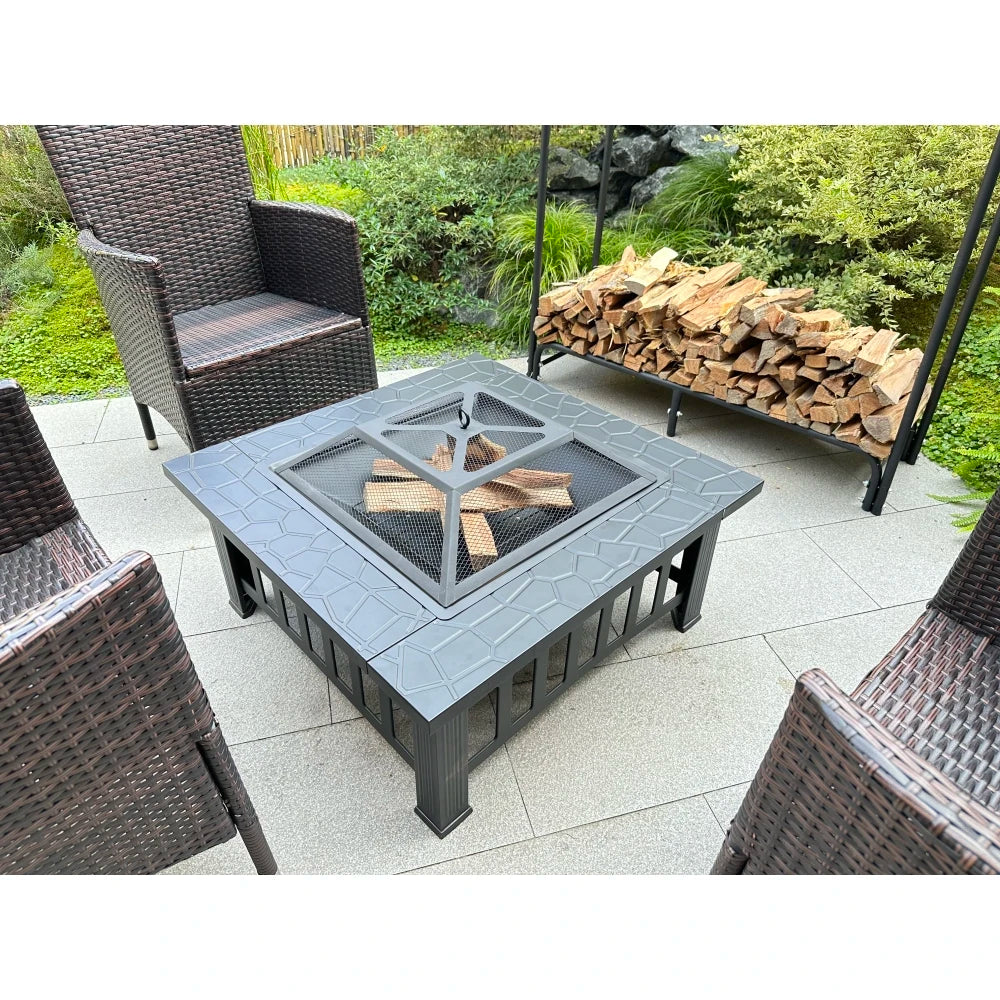 Natural stone fire pit, courtyard retro heating stove, outdoor fire pit platform,  fire column homestay baking stove, winter