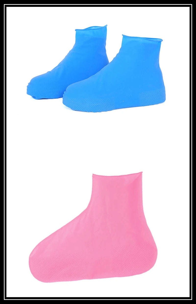 Rain Boots Waterproof Shoes Cover Silicone Unisex Outdoor Waterproof Non-Slip Non-slip Wear-Resistant Reusable Shoe Cover