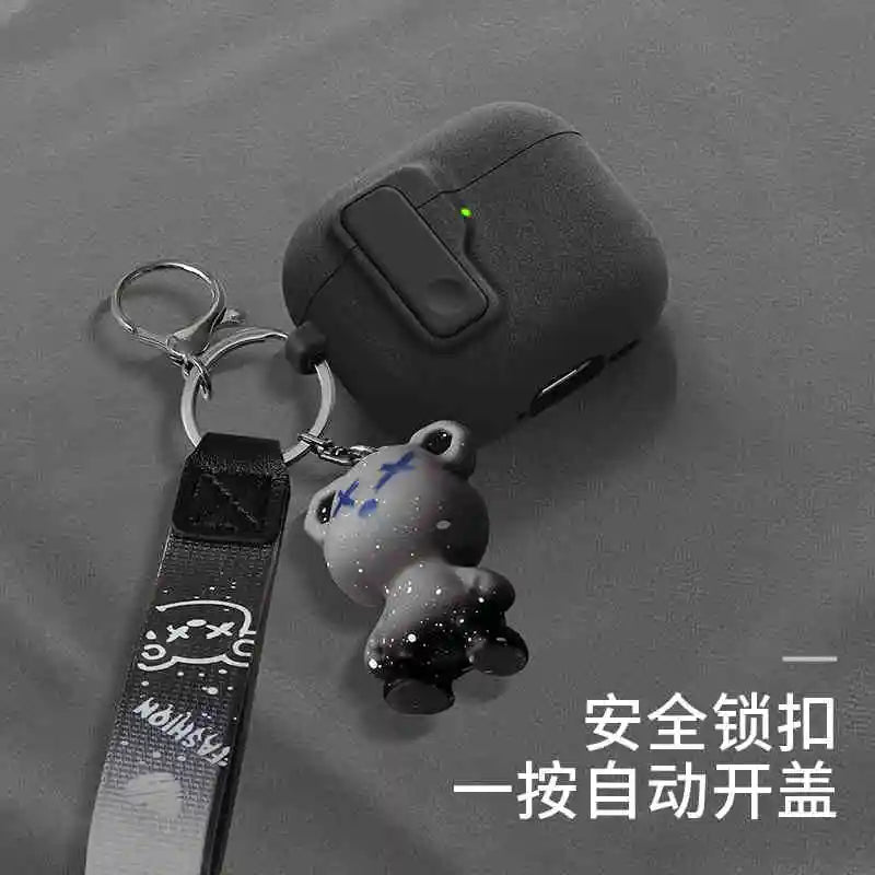 2025 New Hard Protector for AirPods 4 with Magnetic Lid Lock Hybrid Case Luxury Protection Cover for Apple AirPods 4(USB C)