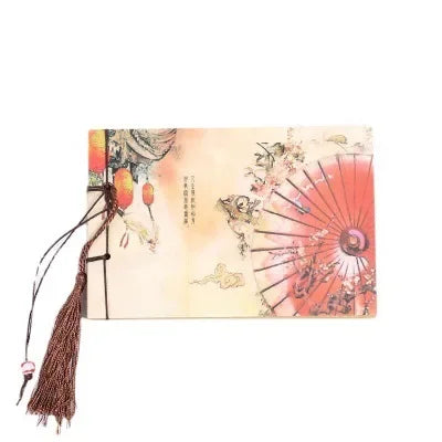 Chinese Style Blue Rose Color Diary Note Book Tassel Stationery Retro Flower Sketchbook Journal Empty Notebook Chinoiserie