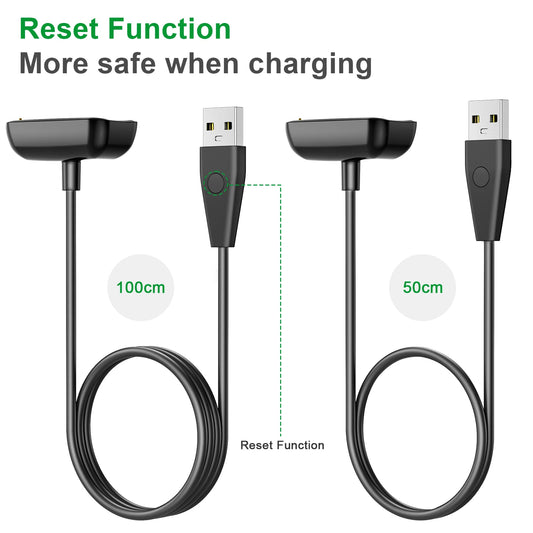 100cm/50cm USB Charger For Fitbit Charge 5 Charging Cable For Fitbit Luxe USB Charging Charger Dock With Reset Function