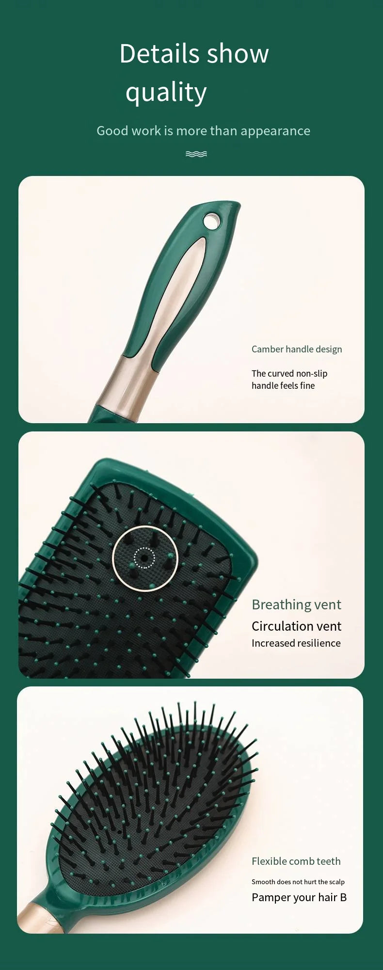 Hair Massage Air Cushion Comb Brush Scalp Hairbrush Detangle Anti Static Salon SPA Hairdressing Styling Tool Oval Round