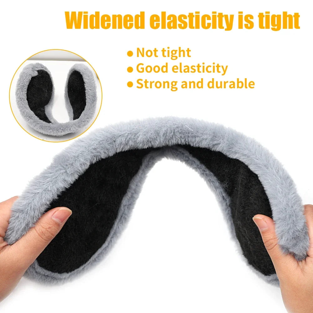 Windproof Earmuffs for Men & Women – Thick Plush Fleece Ear Warmers, Winter Cycling Ear Protection, Soft and Cozy Outdoor Warm Earmuffs