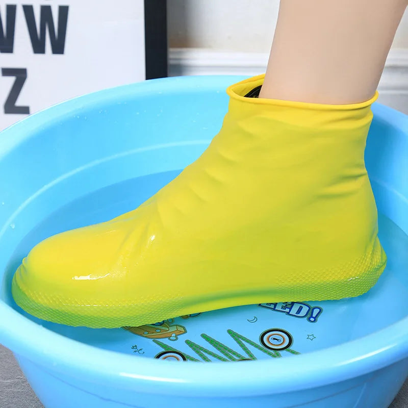 Rain Boots Waterproof Shoes Cover Silicone Unisex Outdoor Waterproof Non-Slip Non-slip Wear-Resistant Reusable Shoe Cover