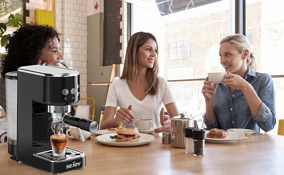 SEJOY Espresso Machine, Professional Espresso Maker with Milk Frother Steam Wand, Compact Espresso Coffee Machine