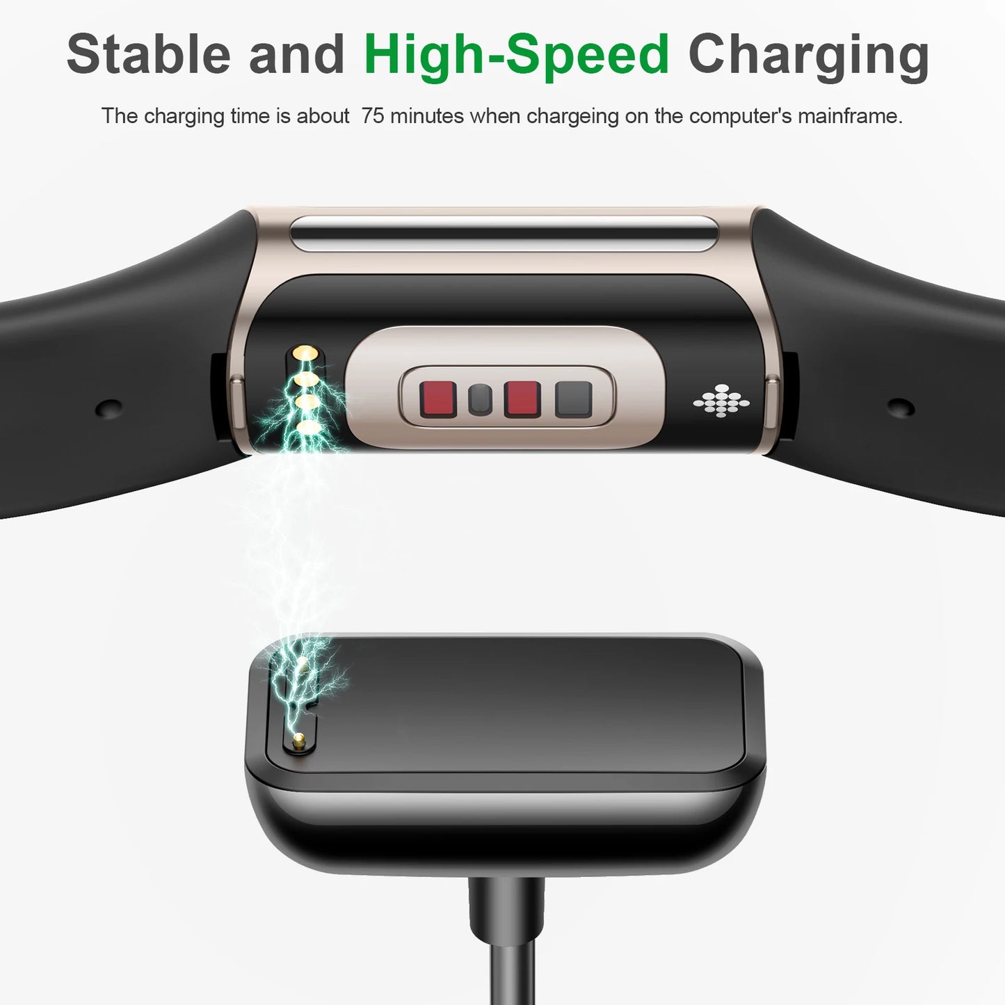 100cm/50cm USB Charger For Fitbit Charge 5 Charging Cable For Fitbit Luxe USB Charging Charger Dock With Reset Function