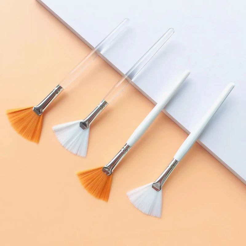 Fan Shape Makeup Brushes Set (10/20/50pcs) – Multifunctional Foundation, Facial Mask, and Essential Oil Brushes for Women