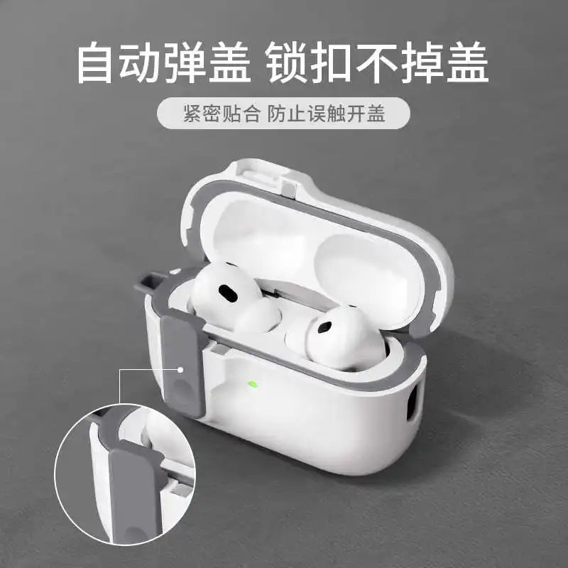 2025 New Hard Protector for AirPods 4 with Magnetic Lid Lock Hybrid Case Luxury Protection Cover for Apple AirPods 4(USB C)