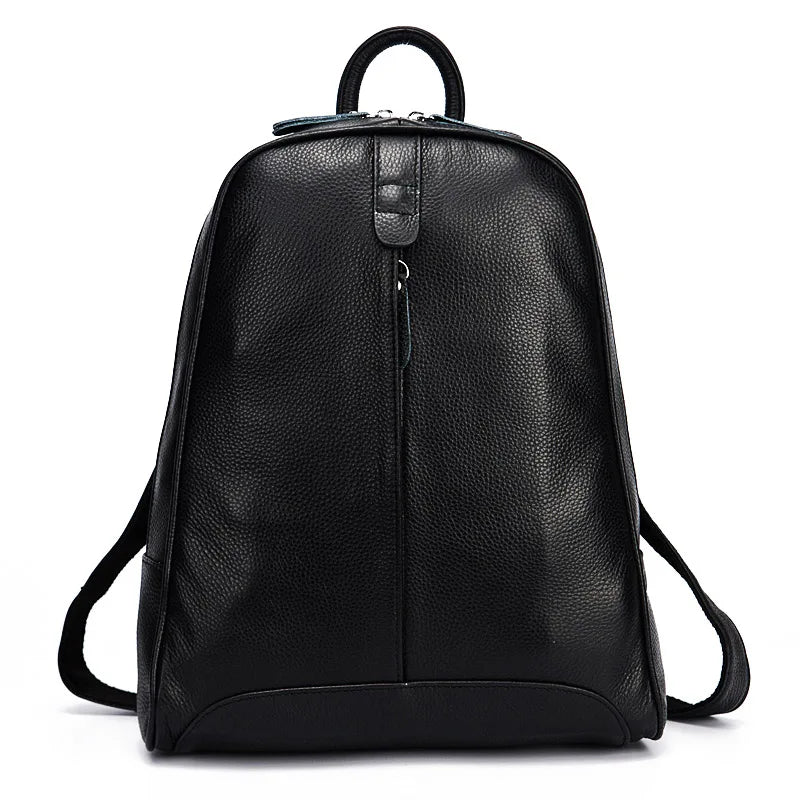 Zency Silver Hardware 100% Genuine Leather Women Stylish Backpack Apricot Yellow Beige Travel Back Pack Bag Laptop Knapsack New