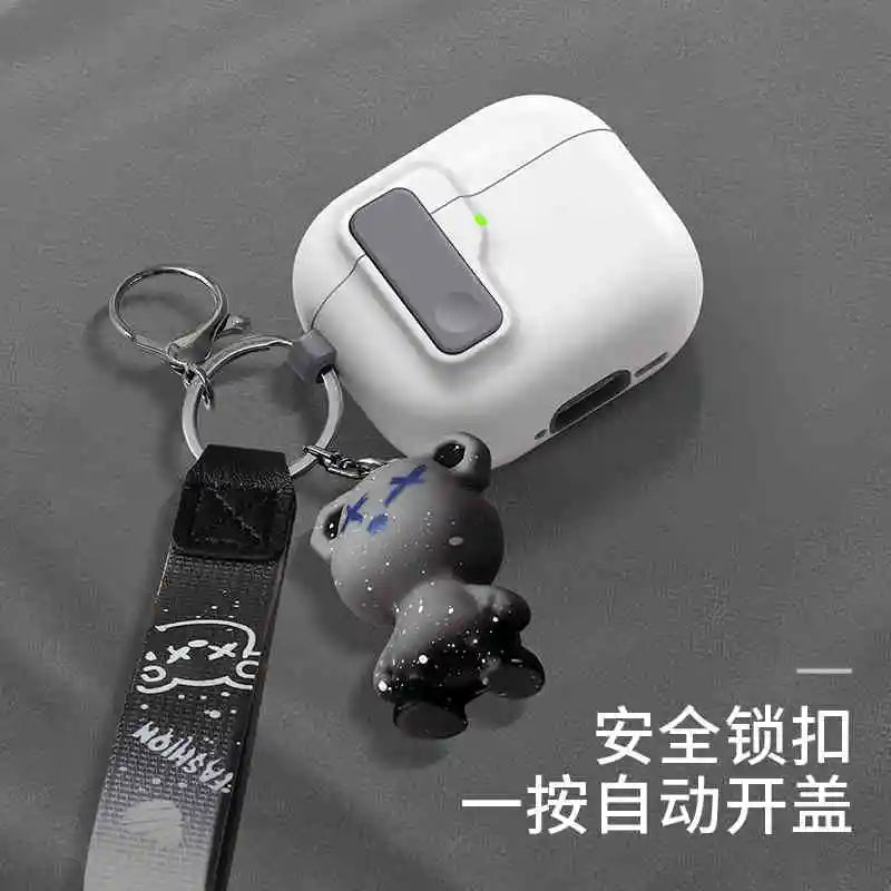 2025 New Hard Protector for AirPods 4 with Magnetic Lid Lock Hybrid Case Luxury Protection Cover for Apple AirPods 4(USB C)