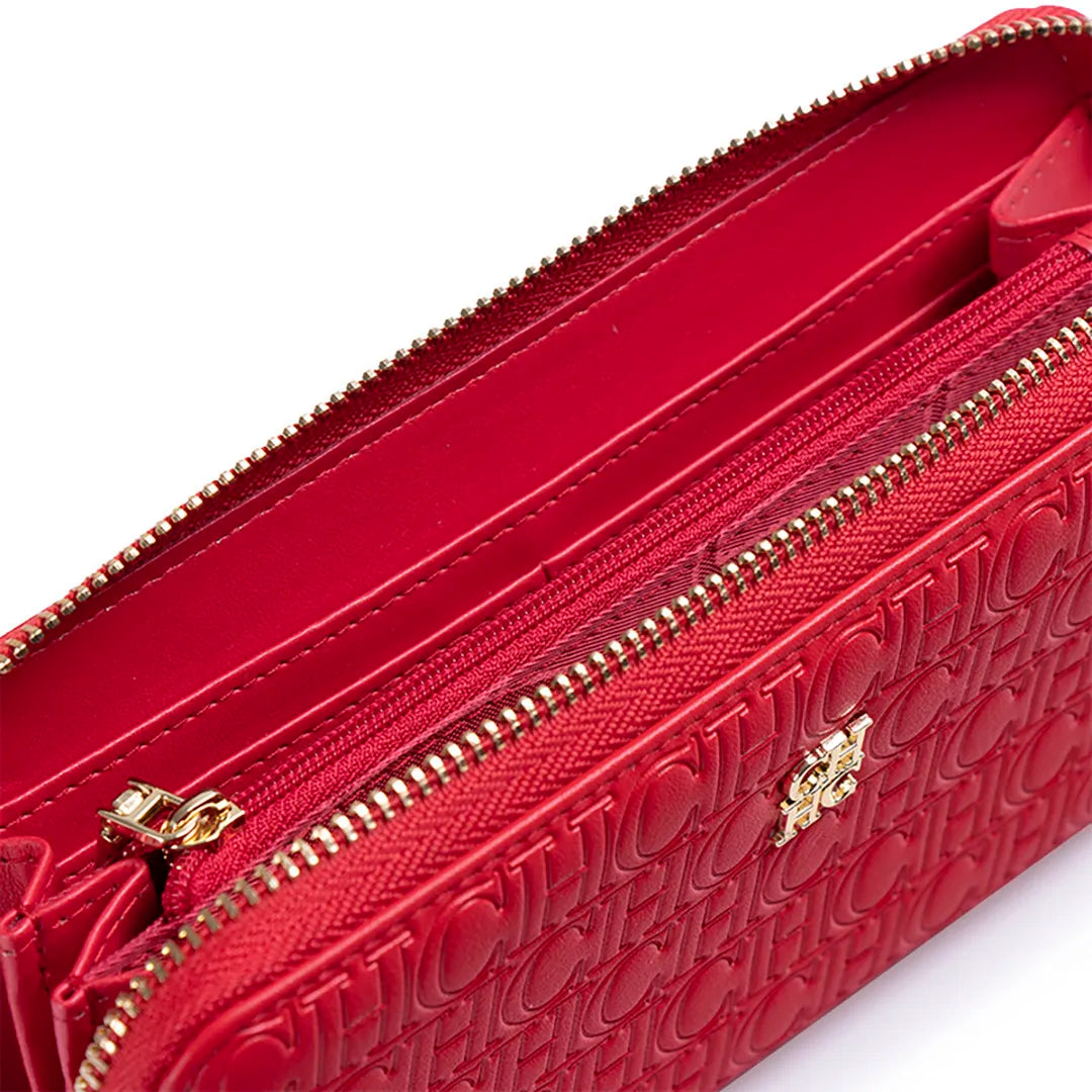 CH Women's Solid Colour Long Wallet Niche Design Fashion Simple Large Capacity Bag Luxury Temperament Vintage Classic Wallet
