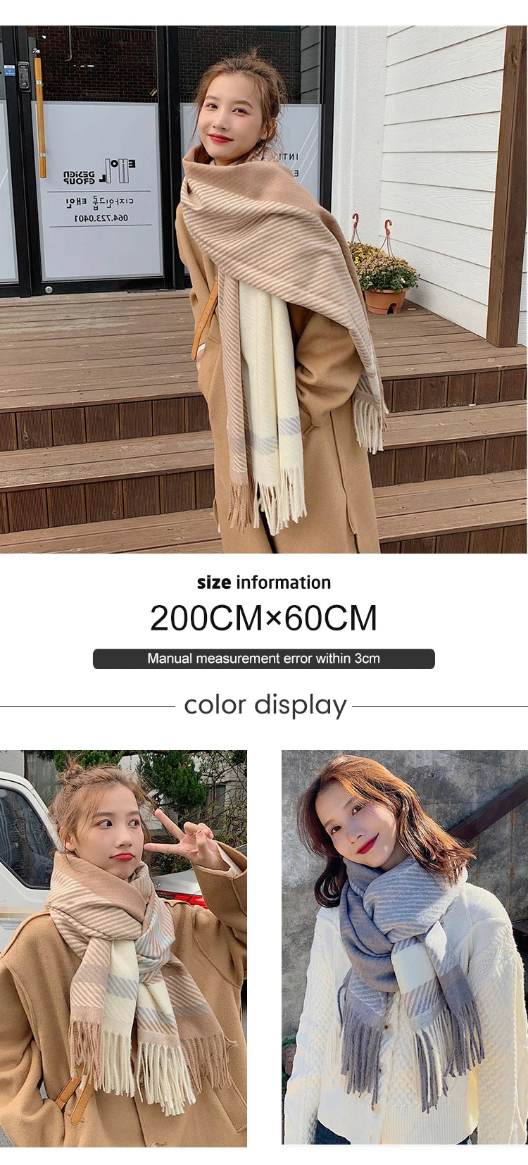 New 2025 Women Scarf Autumn Winter Vintage Preppy Style Plaid Wrap Scarve Pashmina Mujer Femme Foulard Bufanda Shawl Unisex Men