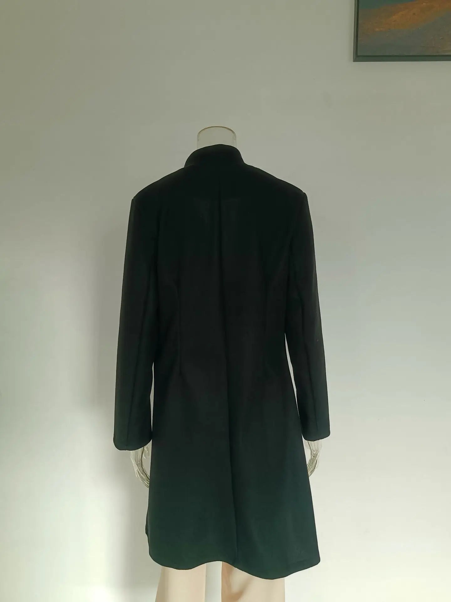 2025 Autumn Winter New Woolen Coat Women Yellow Black Stand Collar Single-breasted Outer Wear Korean Style Slim Jacket Plus Size