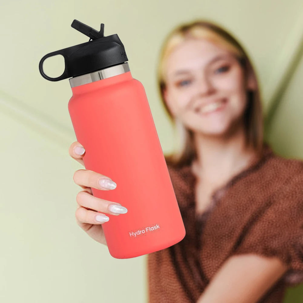 40 oz Sports Water Bottle Insulated Vacuum Water Bottle Flex Cap Straw Lid Stainless Steel Vacuum Flask for Coffee Tea and Drinks