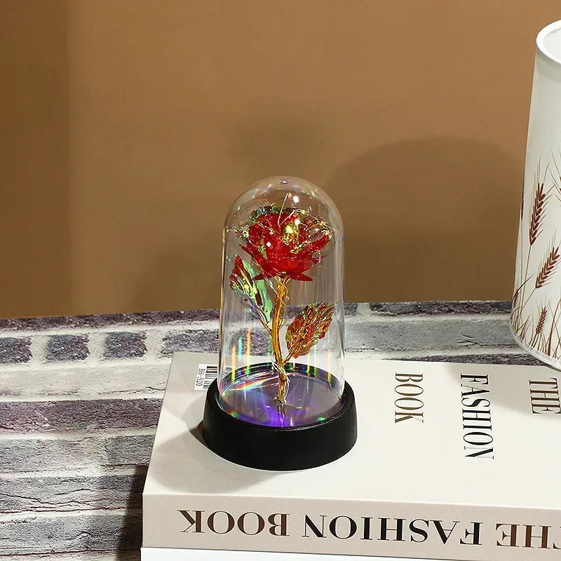 New LED Simulation Rose Flower Light Beautiful Realistic Looking Night Light  Eternal Flower Party Supplies For Valentine's Day
