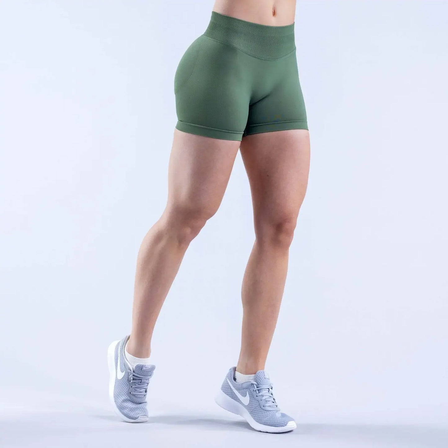 Dynamic Shorts With Logo 4.5' Seamless Scrunch Bum Yoga Short Ribbed High Waist Band Gym Short High Stretch Workout Biker Shorts