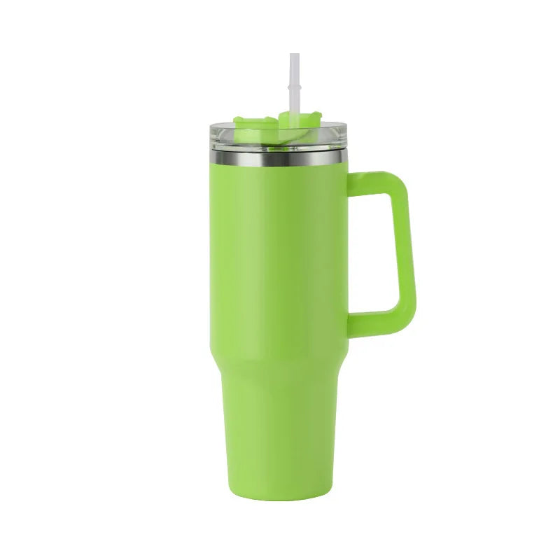 40 oz Stainless Steel Insulated Water Bottle With Handle Drinking Cups Keeps Cold Tumbler With Lid Straw Mug for Summer Outdoor