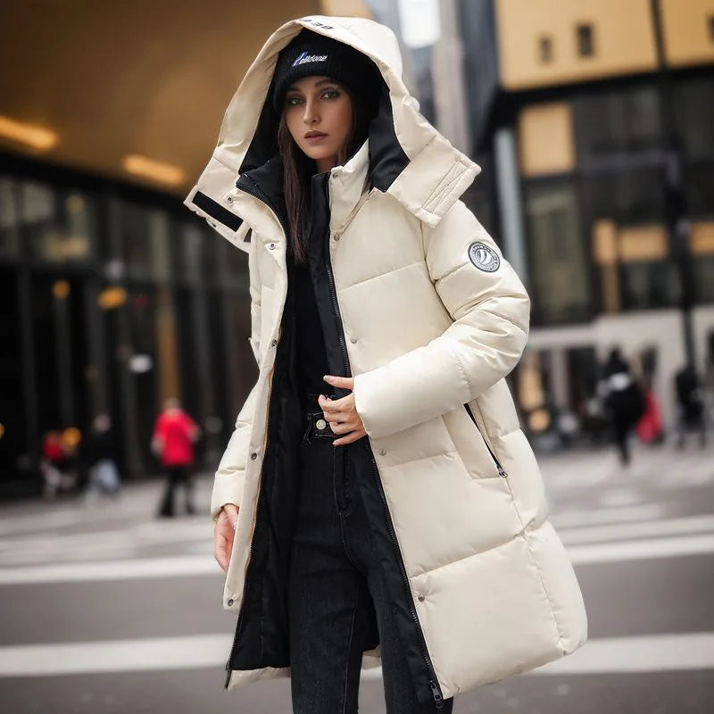 2024 Autumn & Winter New Arrival: Stylish Casual Warm Jacket for Women – Cute Down Cotton Coat, Elegant Long Parka with Thick Insulation