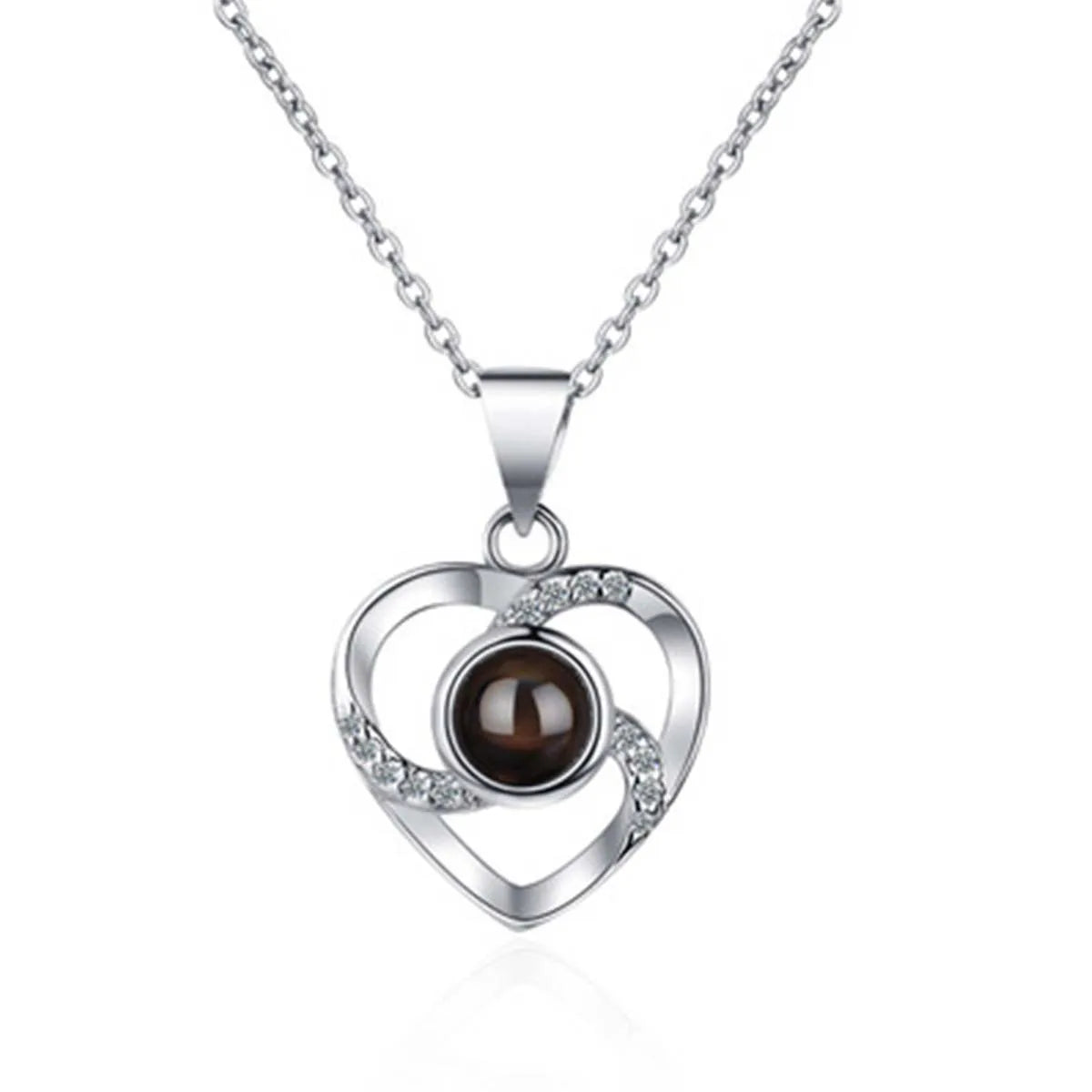 Eternal Love Hollow Zircon Necklace & Artificial Flower Set – Perfect Mother’s Day Gift in Luxury Jewelry Box