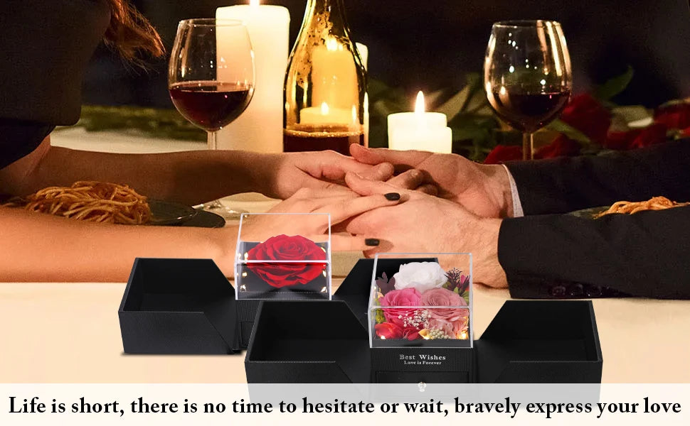 Necklace - Luxurious Rose Gift Box, Perfect for Valentine's Day, Mother's Day, Anniversary, Birthday, and Any Special Occasion