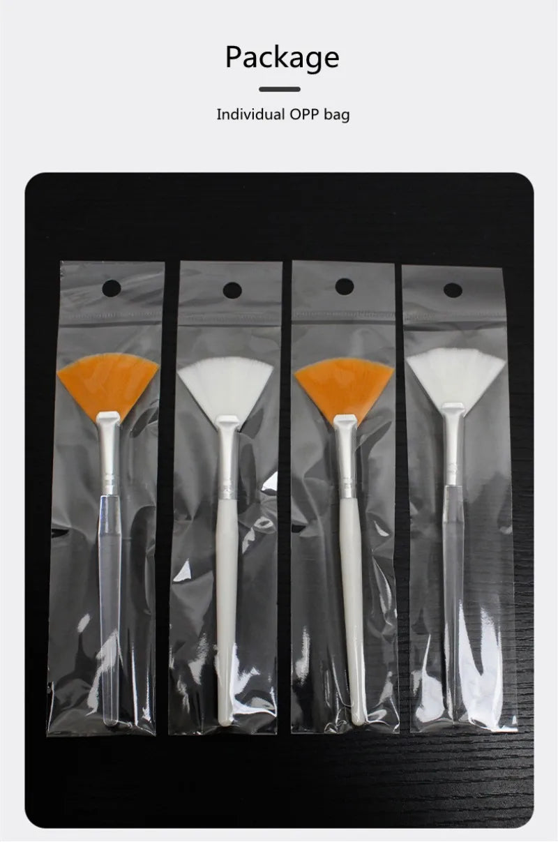 Fan Shape Makeup Brushes Set (10/20/50pcs) – Multifunctional Foundation, Facial Mask, and Essential Oil Brushes for Women